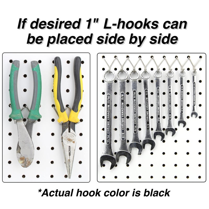 Right Arrange Steel Pegboard Hooks 50-Pack 1" L Hook, Black - Will Not Fall Out, Fits Any Peg Board - Organize Tools, Accessories, Workbench, Garage Storage, Kitchen, Crafts, Jewelry, Retail - Image 5